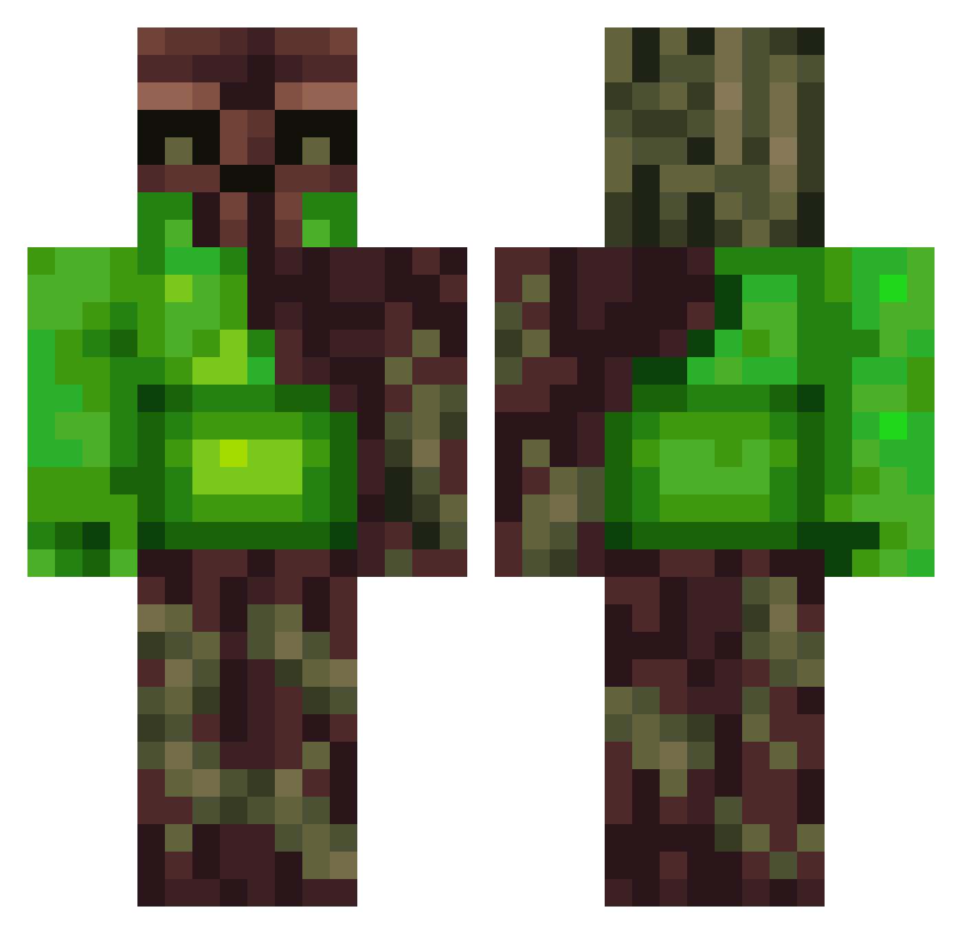 Moisture_Fist Minecraft skin, front and back view