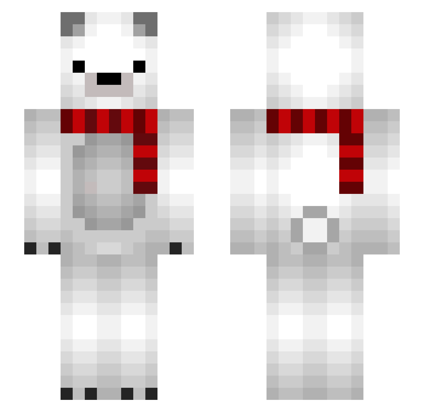 rrrino Minecraft skin, front and back view
