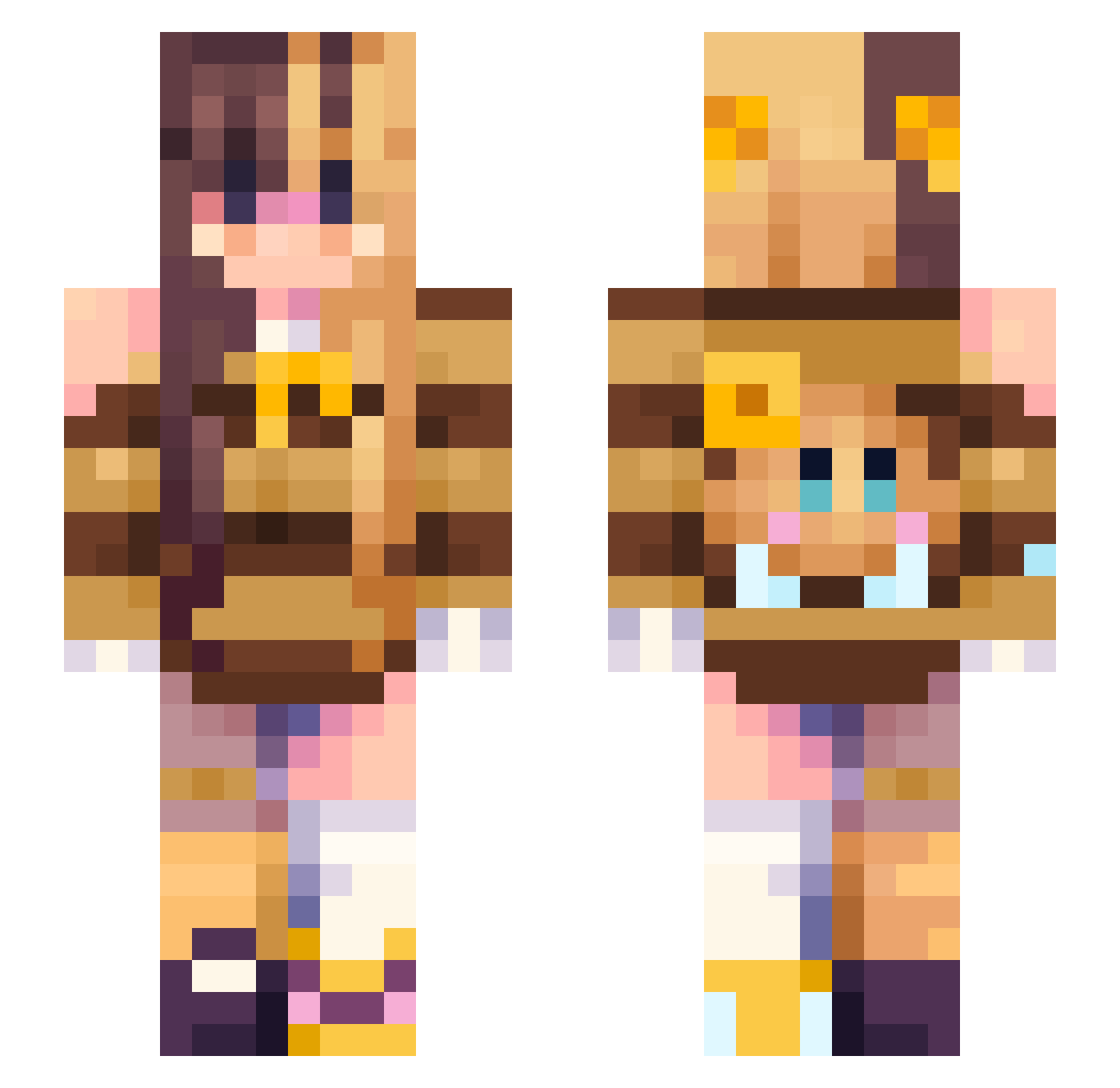 AceAdoresFemboys Minecraft skin, front and back view