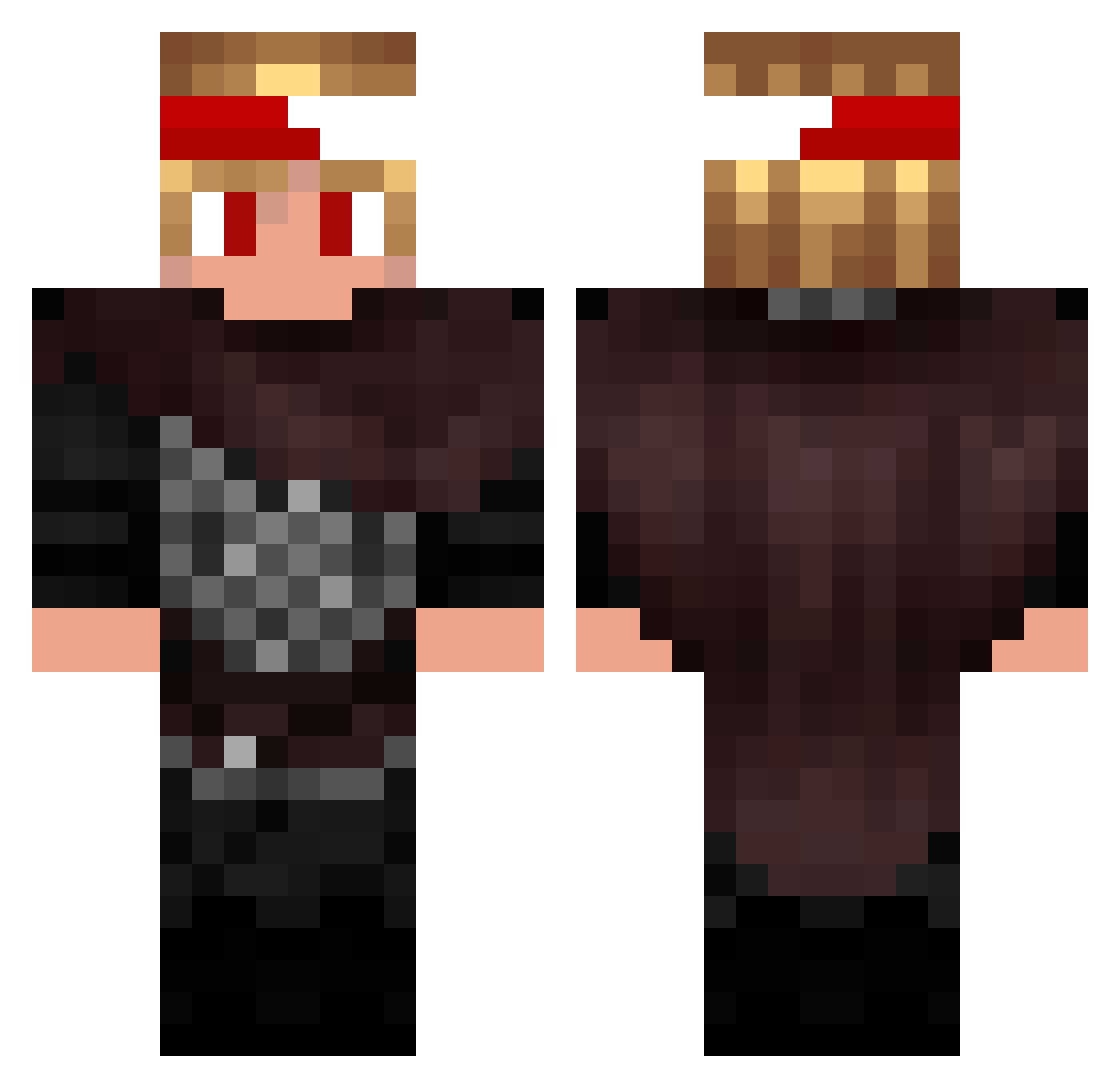 CHFN Minecraft skin, front and back view