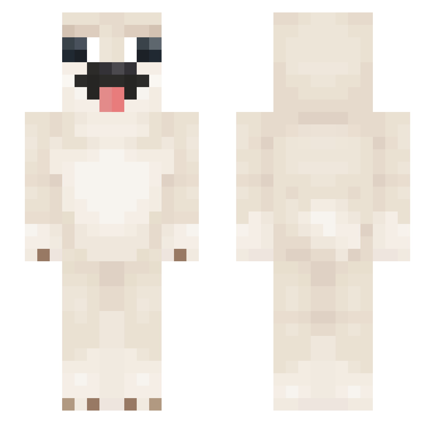 Capinko Minecraft skin, front and back view