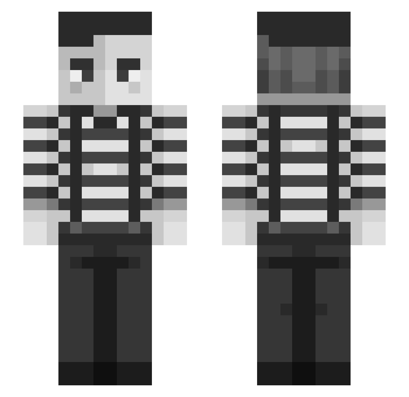 AngeNoirr Minecraft skin, front and back view