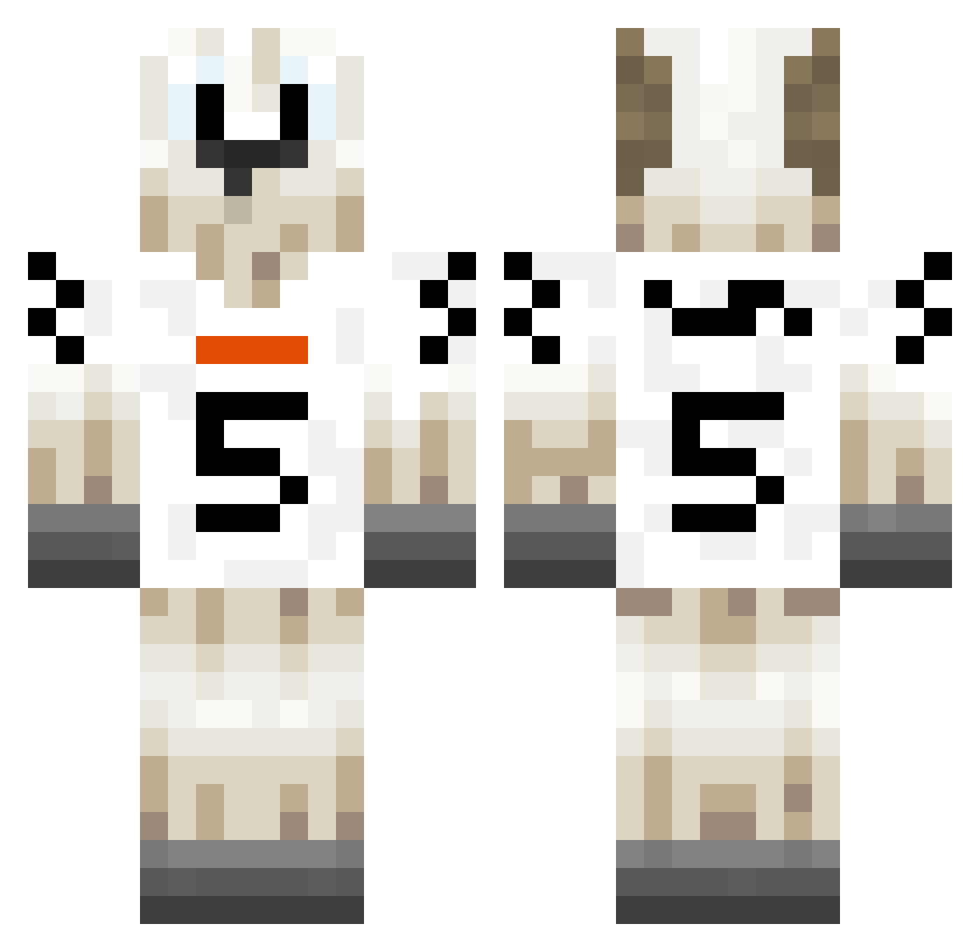xxxSebxxx Minecraft skin, front and back view