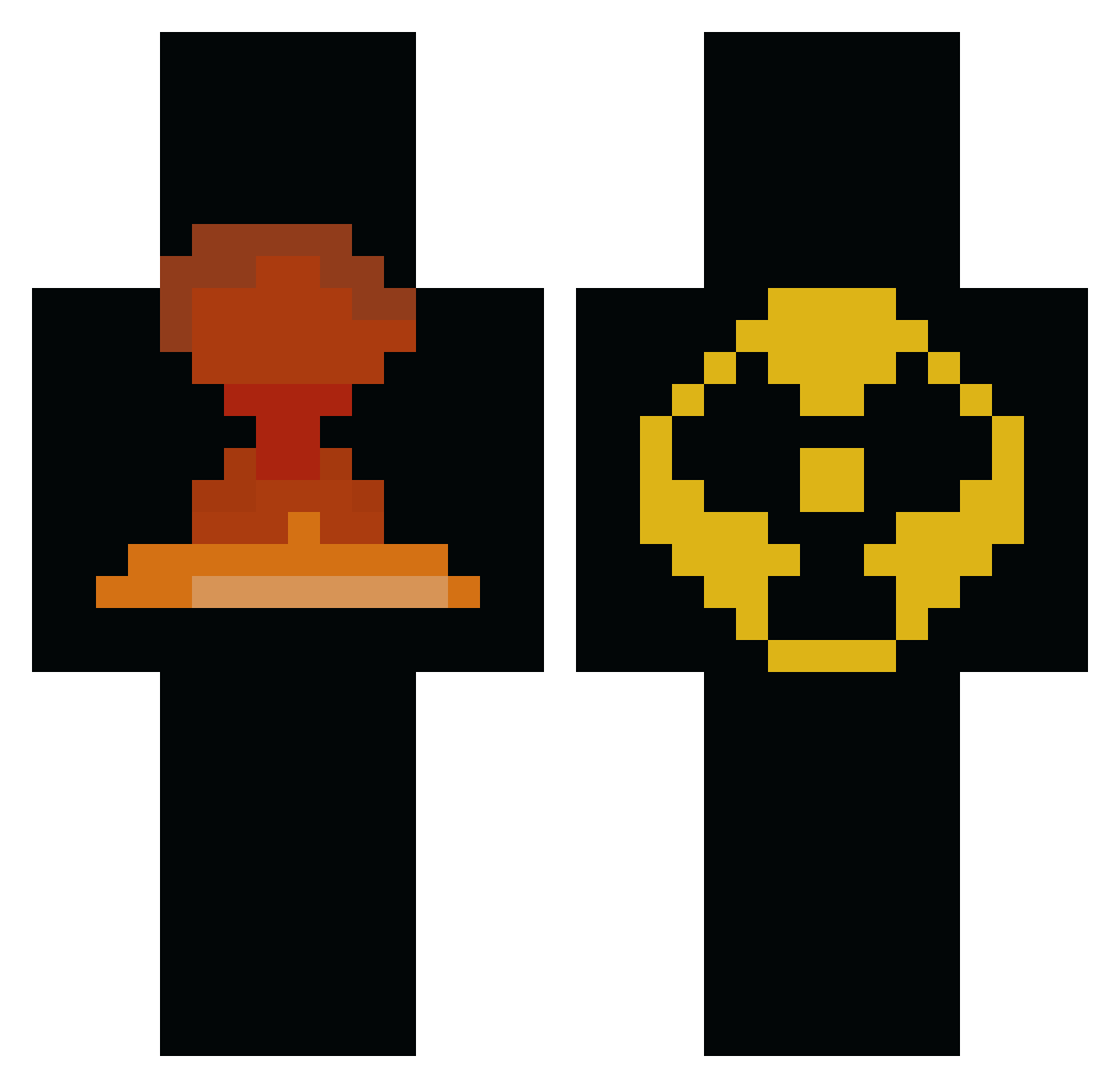 NukestrrZ Minecraft skin, front and back view