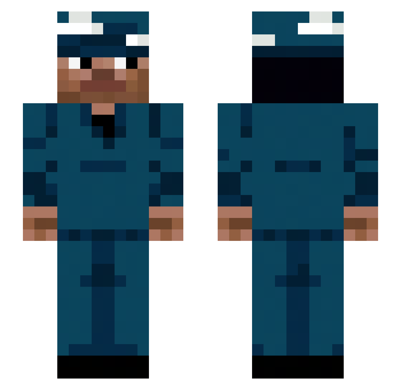 GalaxyBox Minecraft skin, front and back view