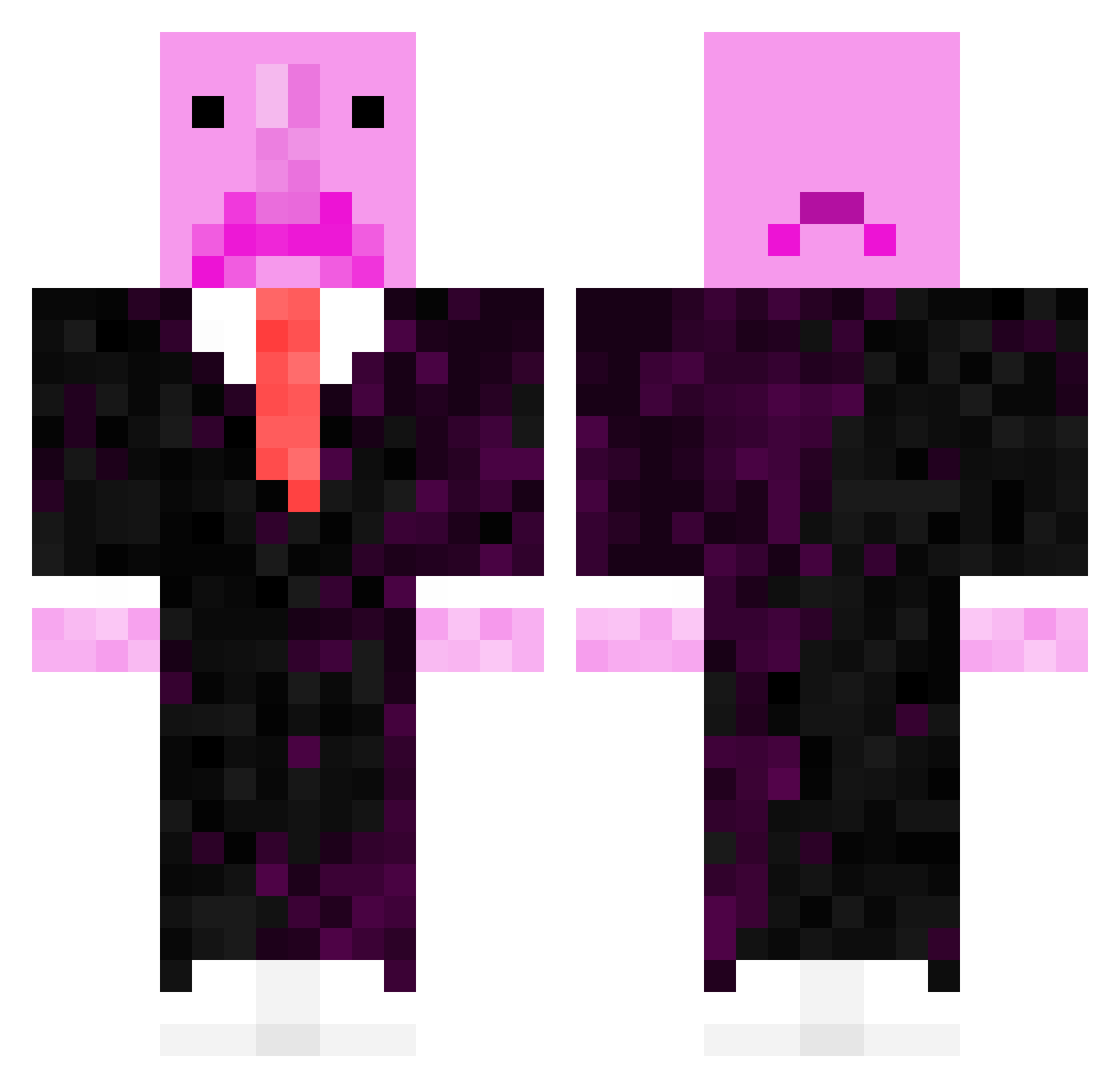 TicJackToe Minecraft skin, front and back view