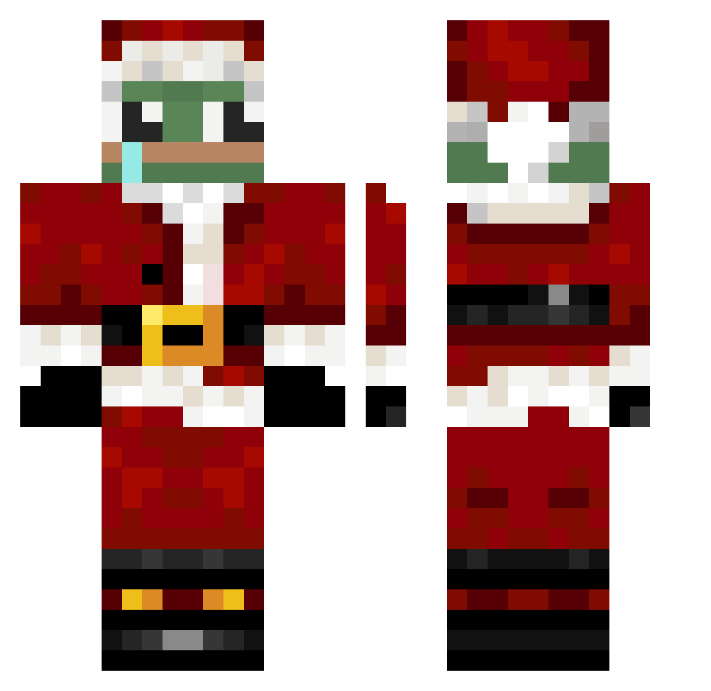 Nissetulling Minecraft skin, front and back view
