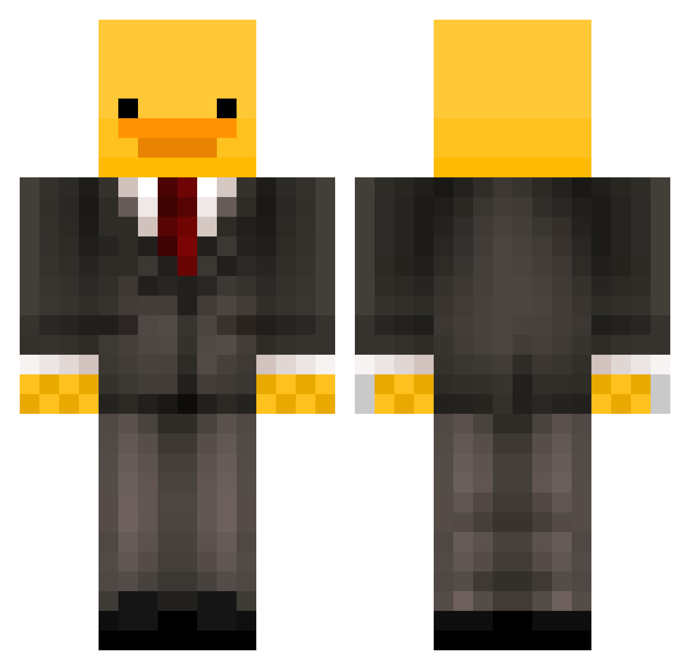M1lkDrinker Minecraft skin, front and back view