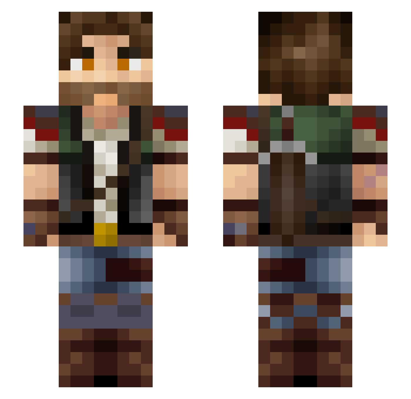 Bulgram Minecraft skin, front and back view