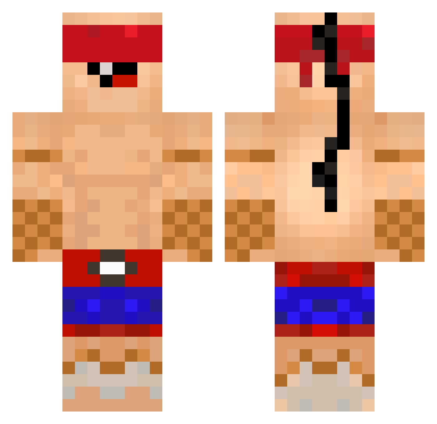 missiles Minecraft skin, front and back view