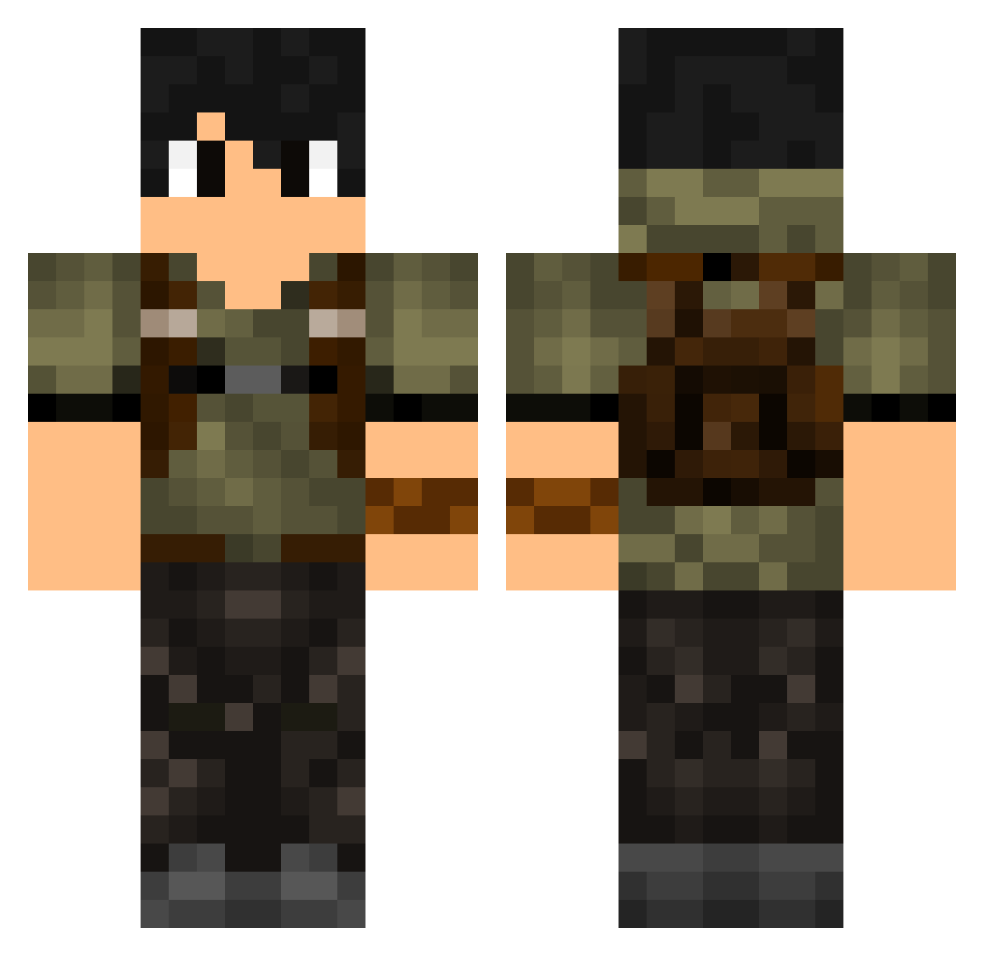 ssexta Minecraft skin, front and back view