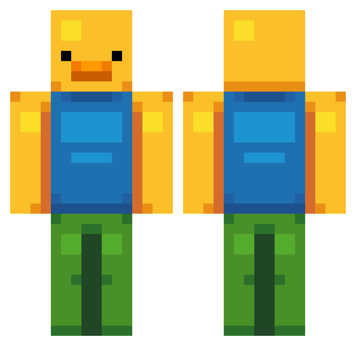 daelina Minecraft skin, front and back view