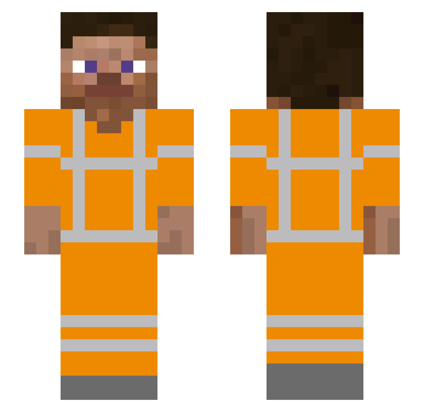 Djlantaarnpaal Minecraft skin, front and back view