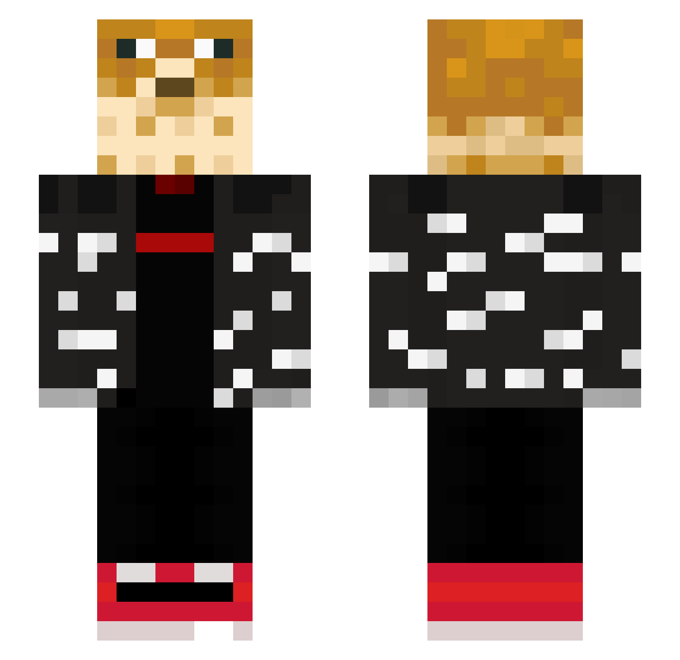 xCBMx12 Minecraft skin, front and back view