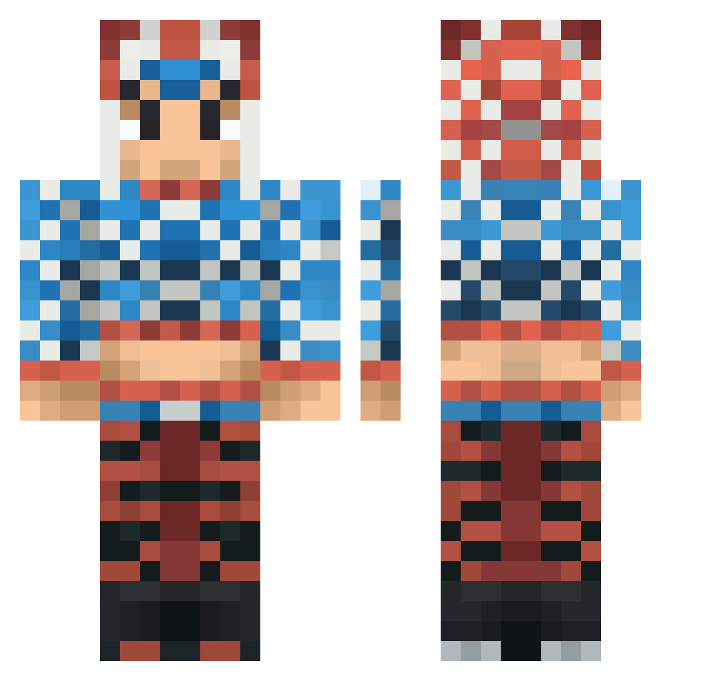 murrcass Minecraft skin, front and back view