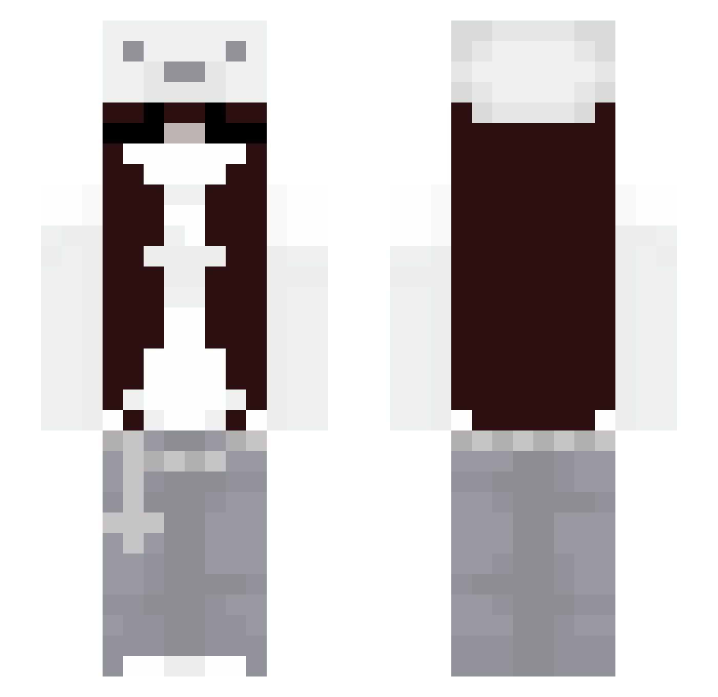 zapieth Minecraft skin, front and back view