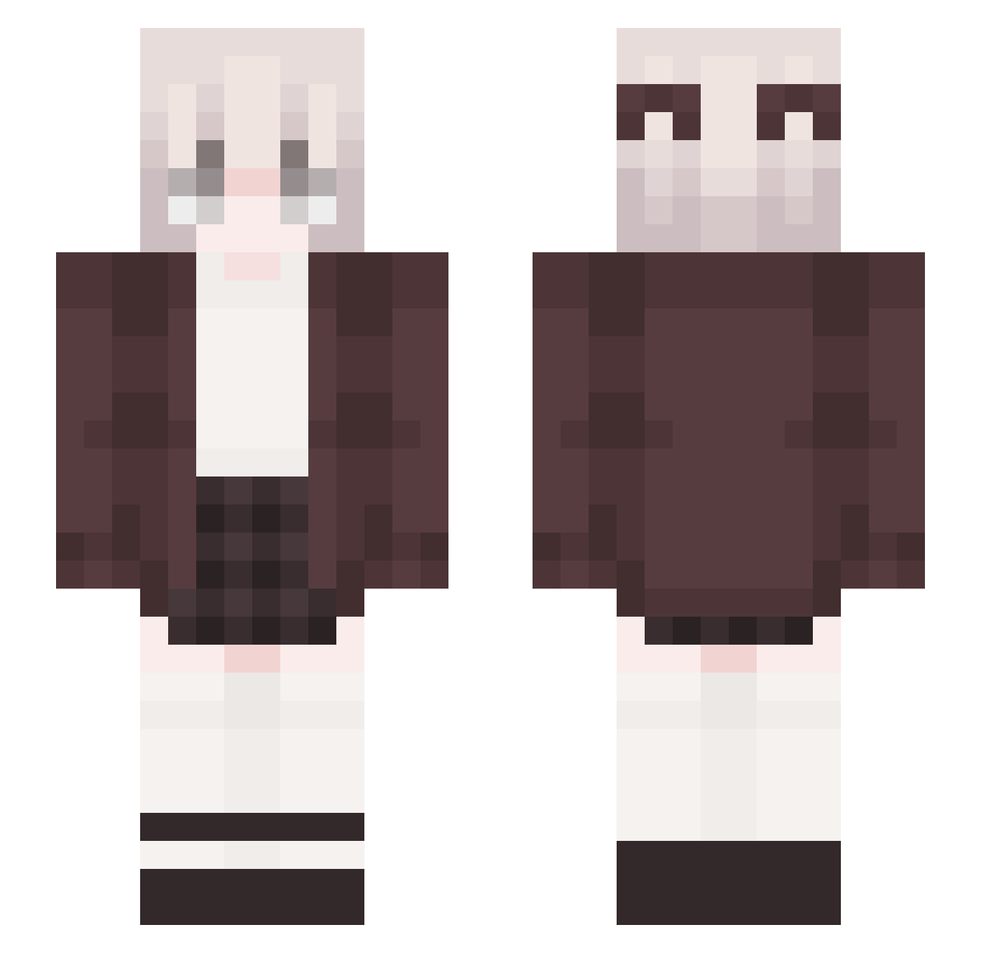 Yumitsake Minecraft skin, front and back view
