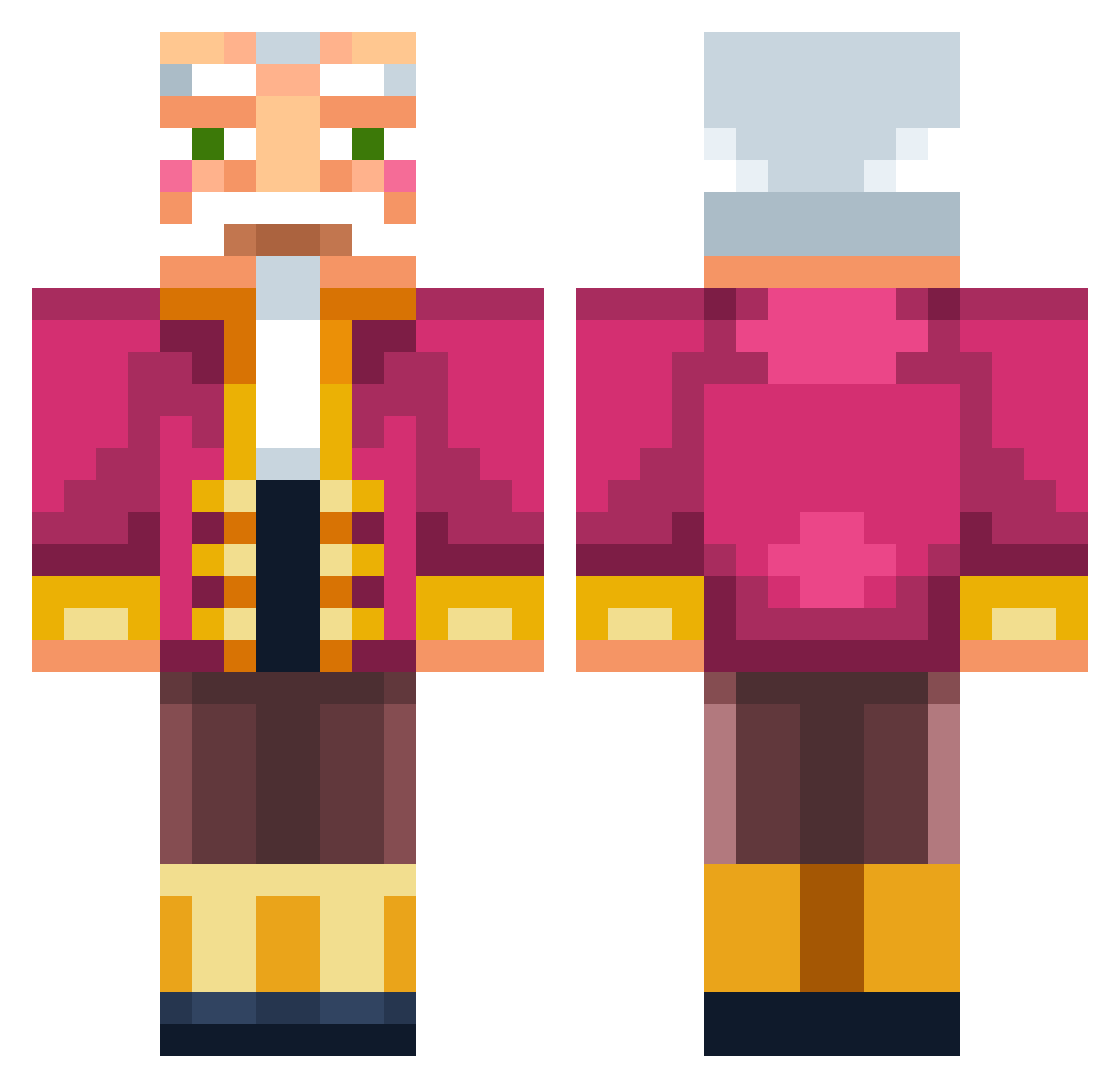 SkyPhantom18 Minecraft skin, front and back view