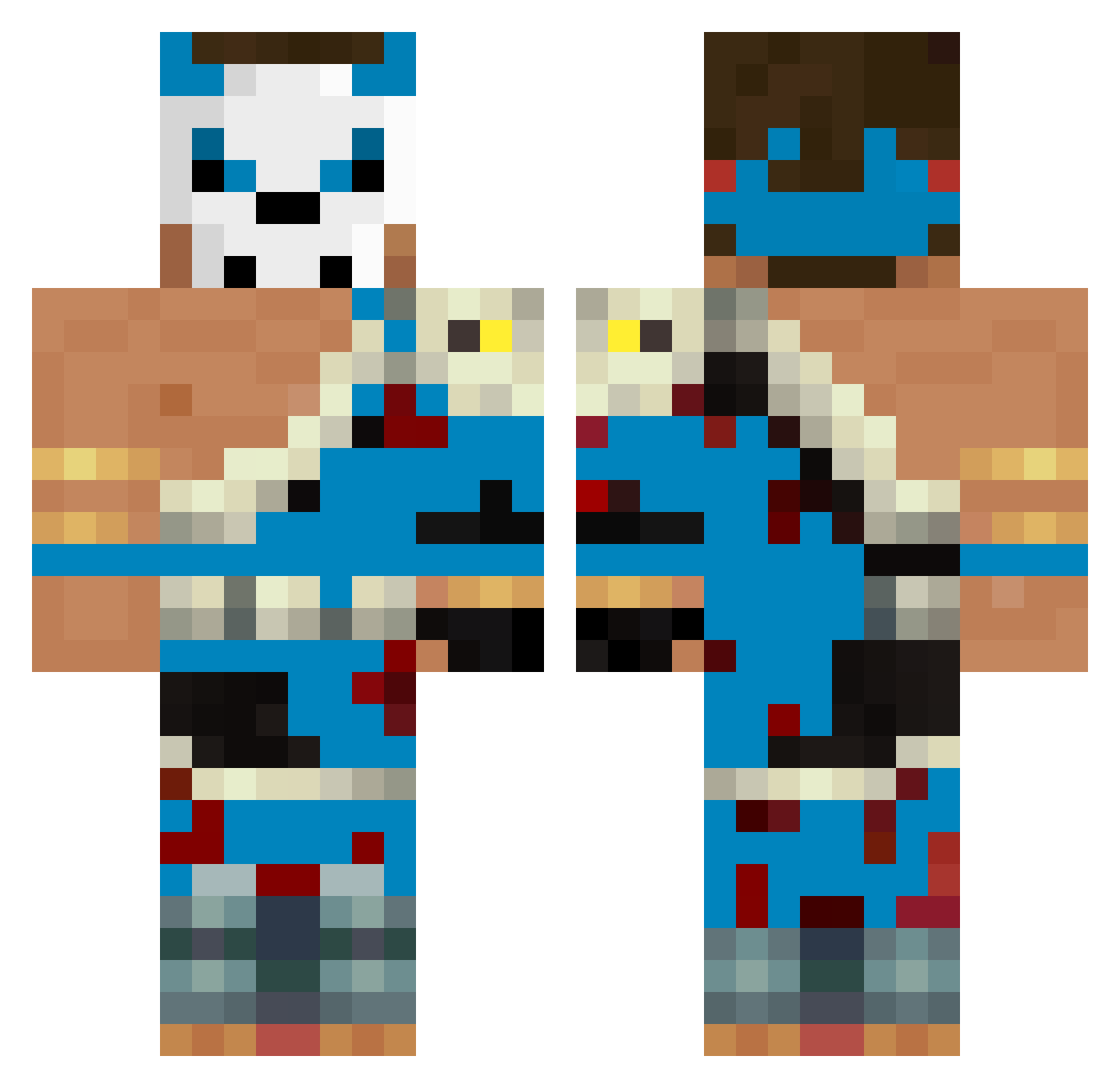 tadhayus Minecraft skin, front and back view