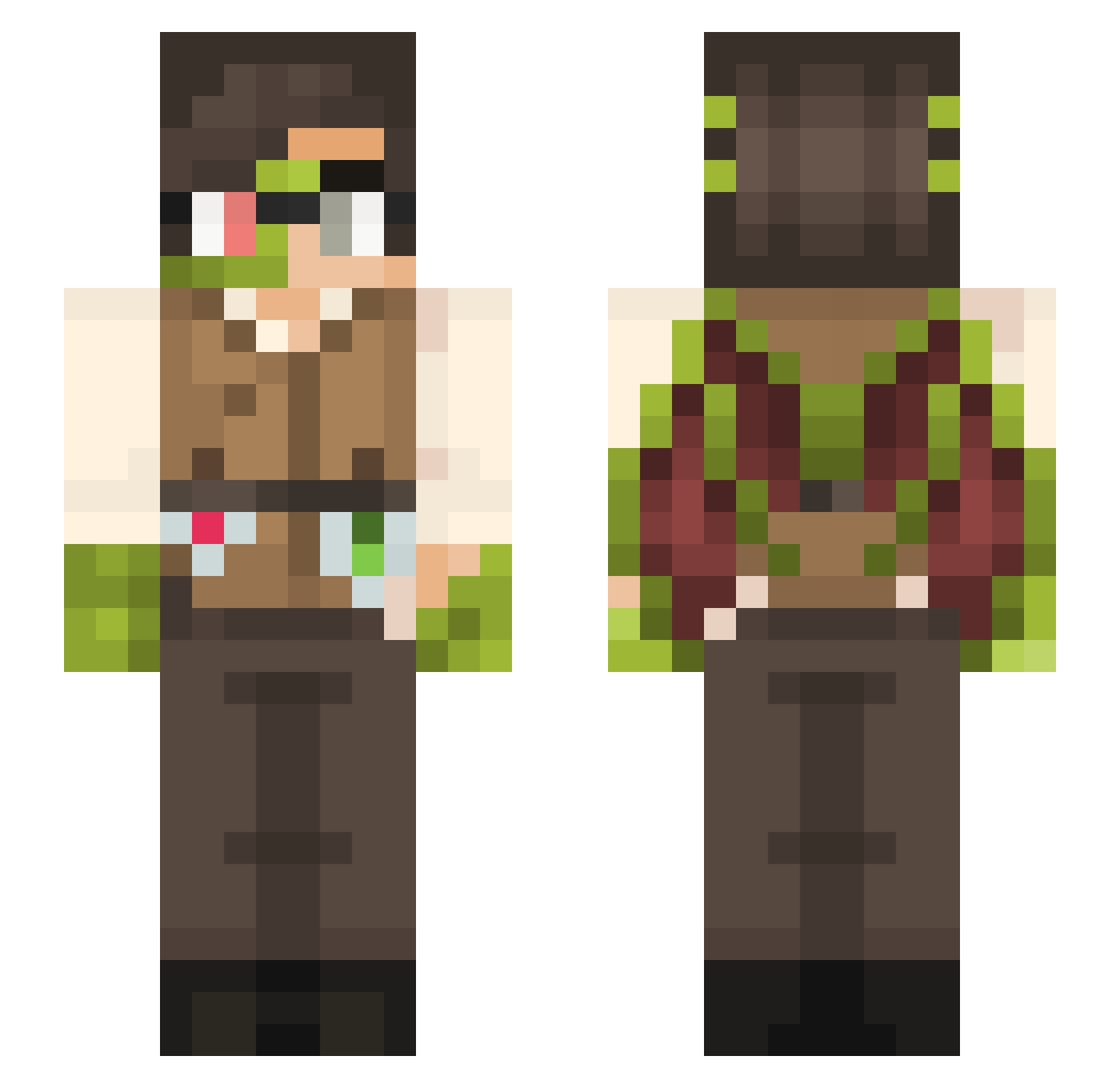 TheJabberWocky_ Minecraft skin, front and back view