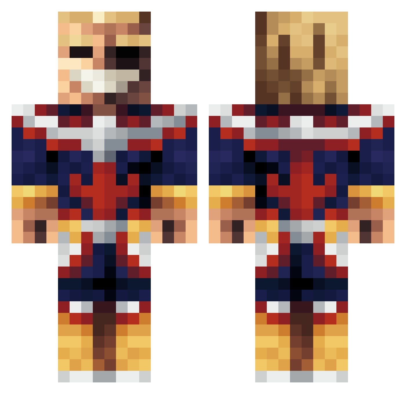 zebbiej Minecraft skin, front and back view