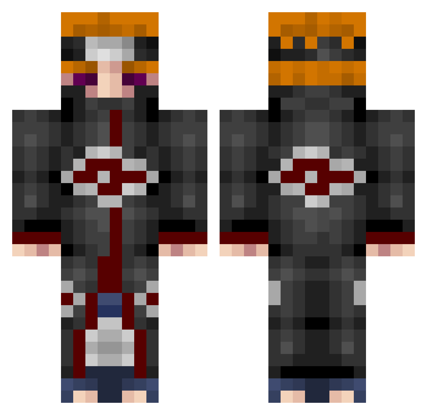 Lleamberin Minecraft skin, front and back view