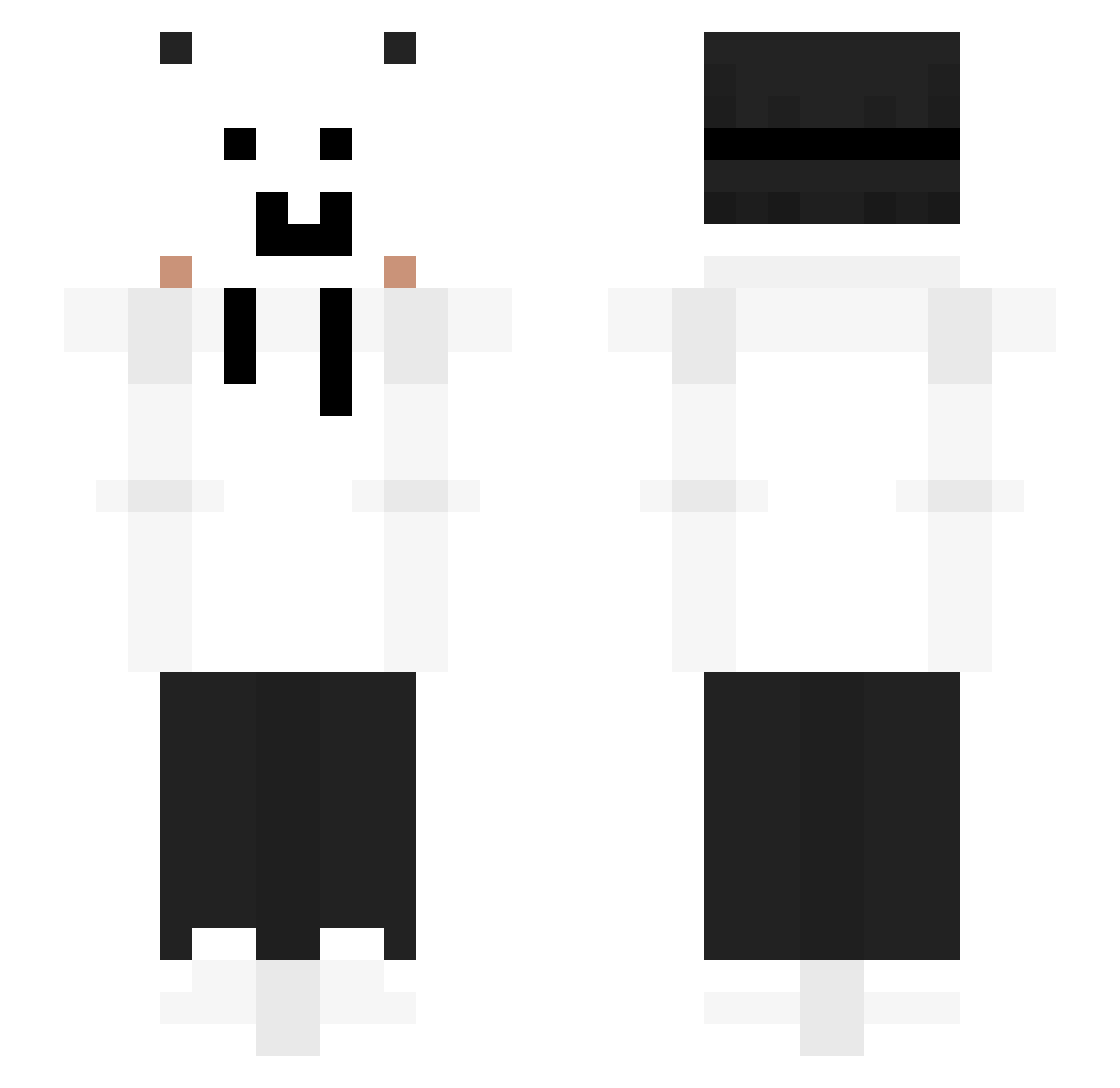 xCHEDAR Minecraft skin, front and back view
