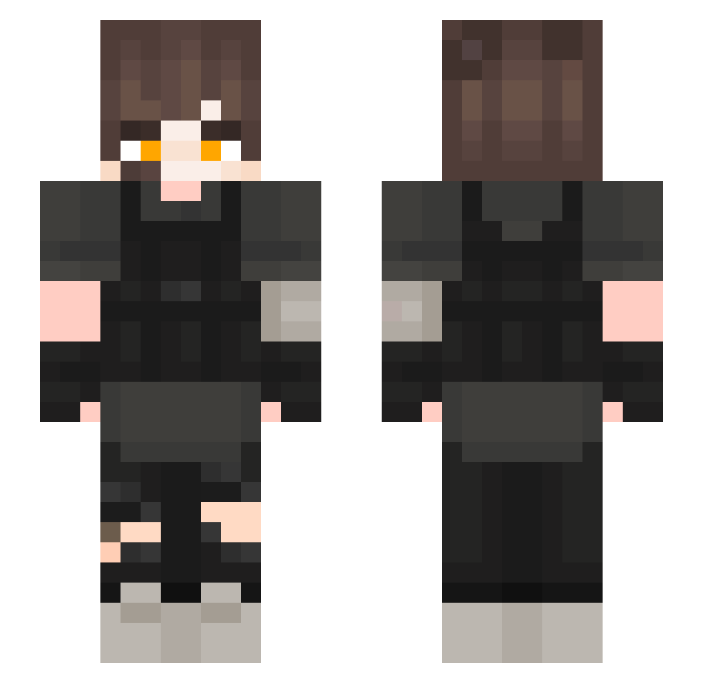 RoryFlash Minecraft skin, front and back view