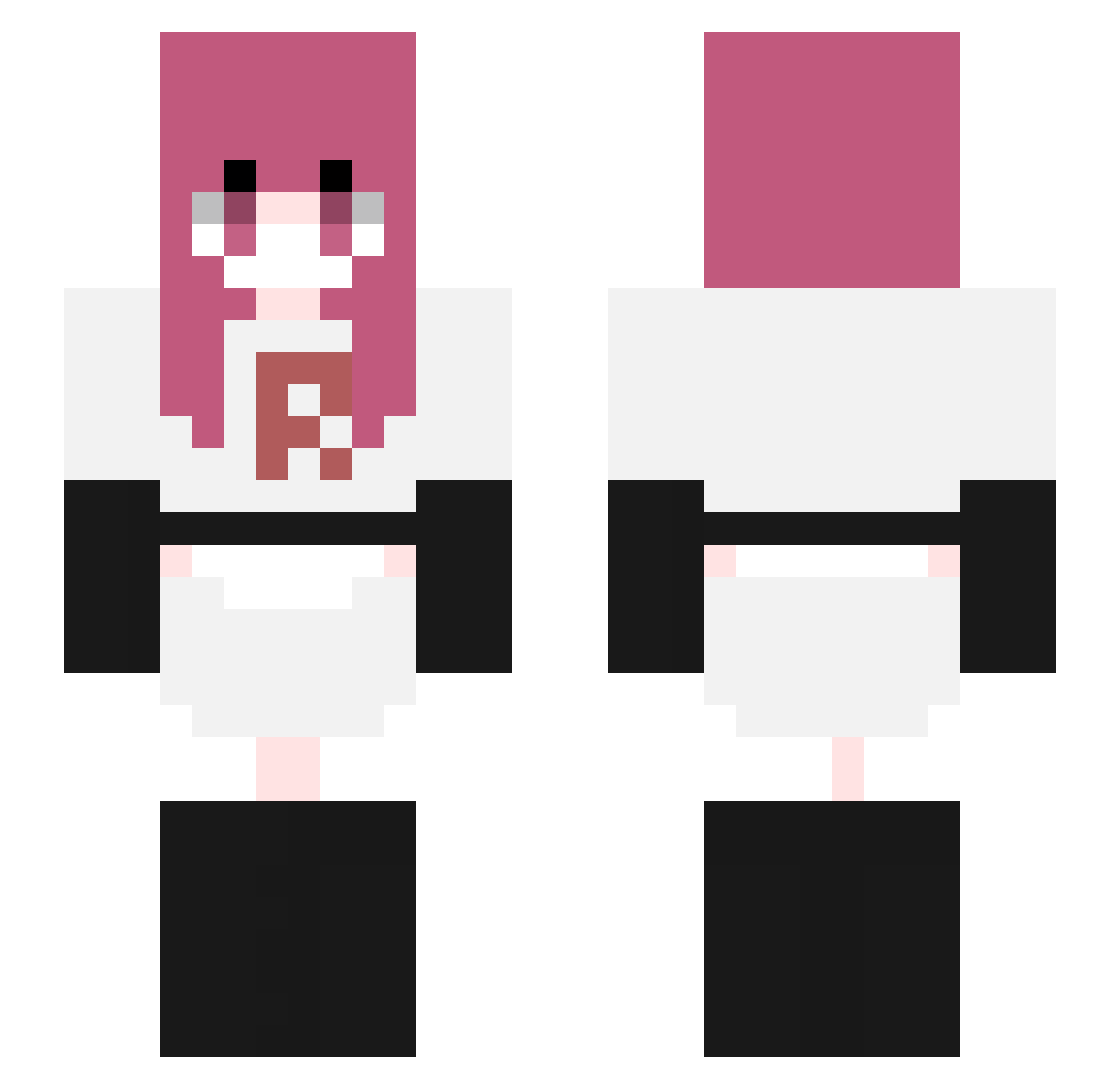 JessiHaR Minecraft skin, front and back view