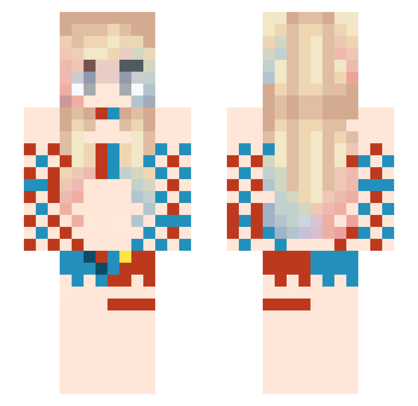 Flamin_go_ Minecraft skin, front and back view