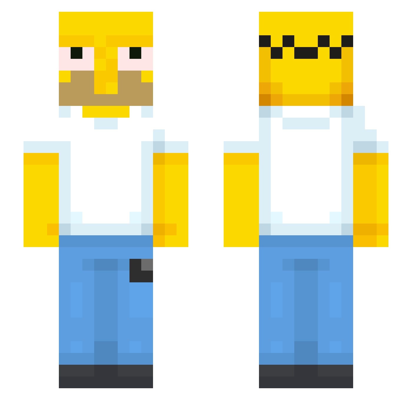 Srato Minecraft skin, front and back view