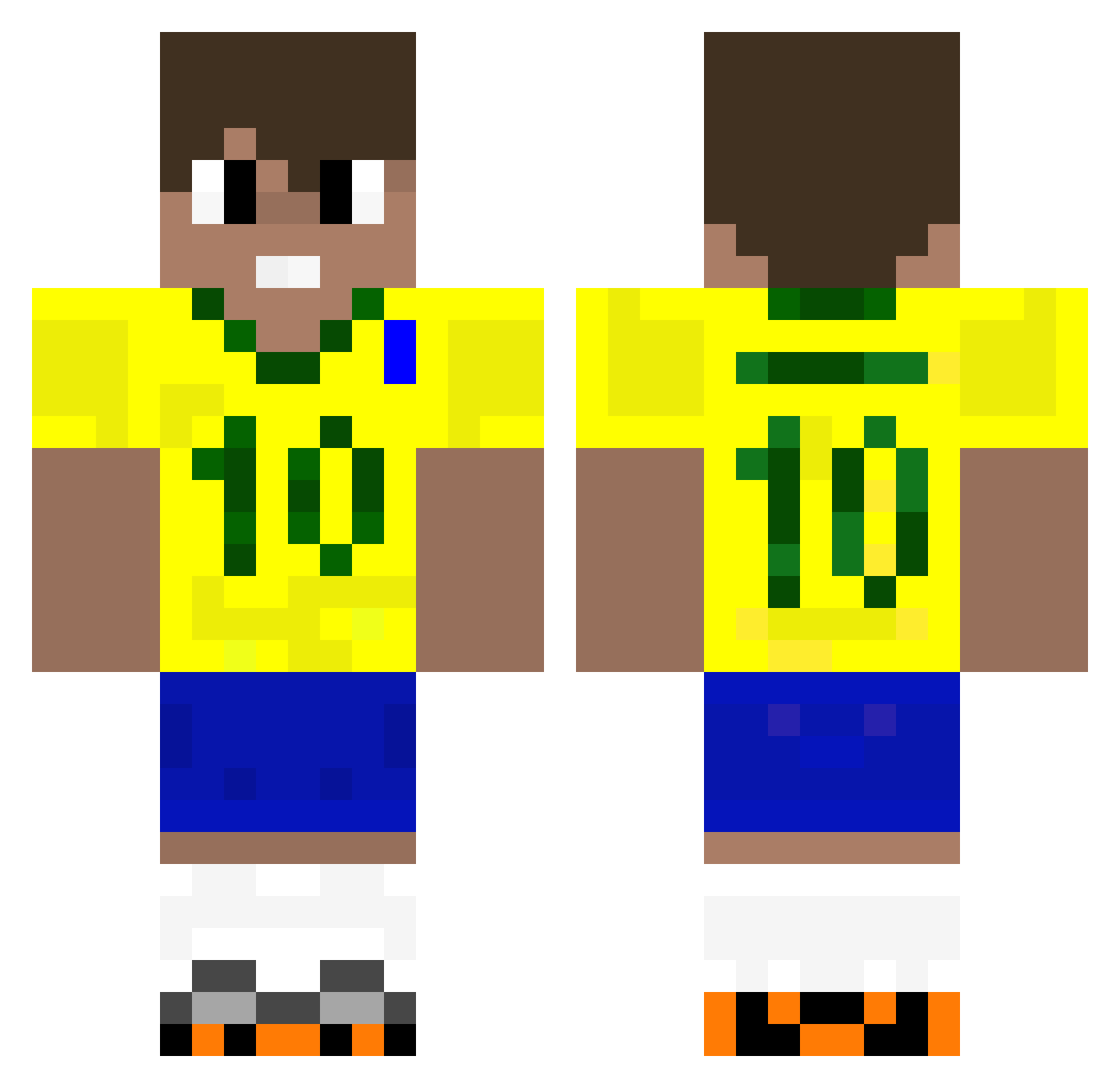 neymr Minecraft skin, front and back view