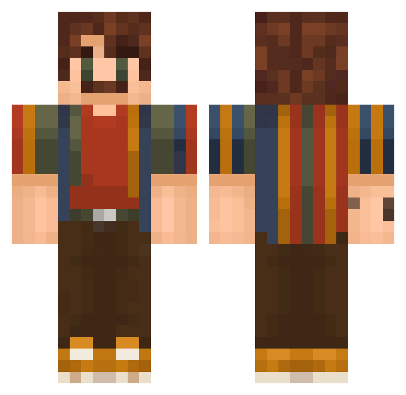 Reloxard Minecraft skin, front and back view