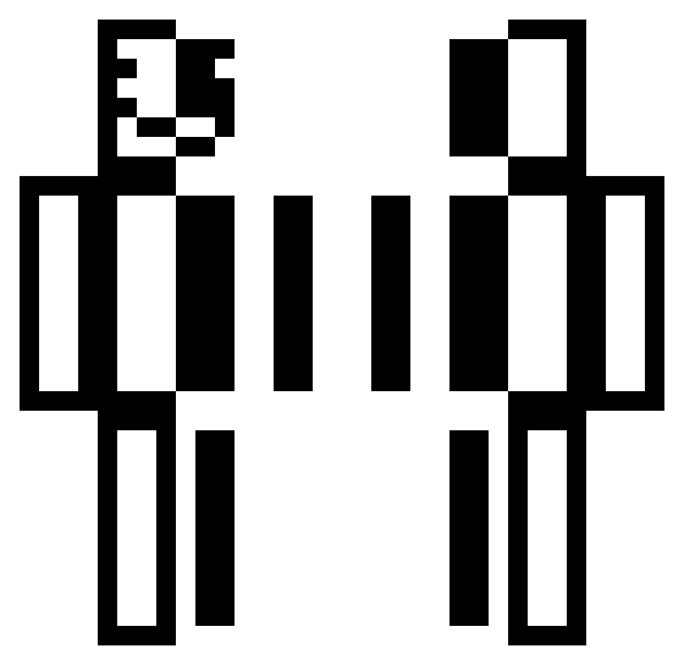 Oxymoron Minecraft skin, front and back view