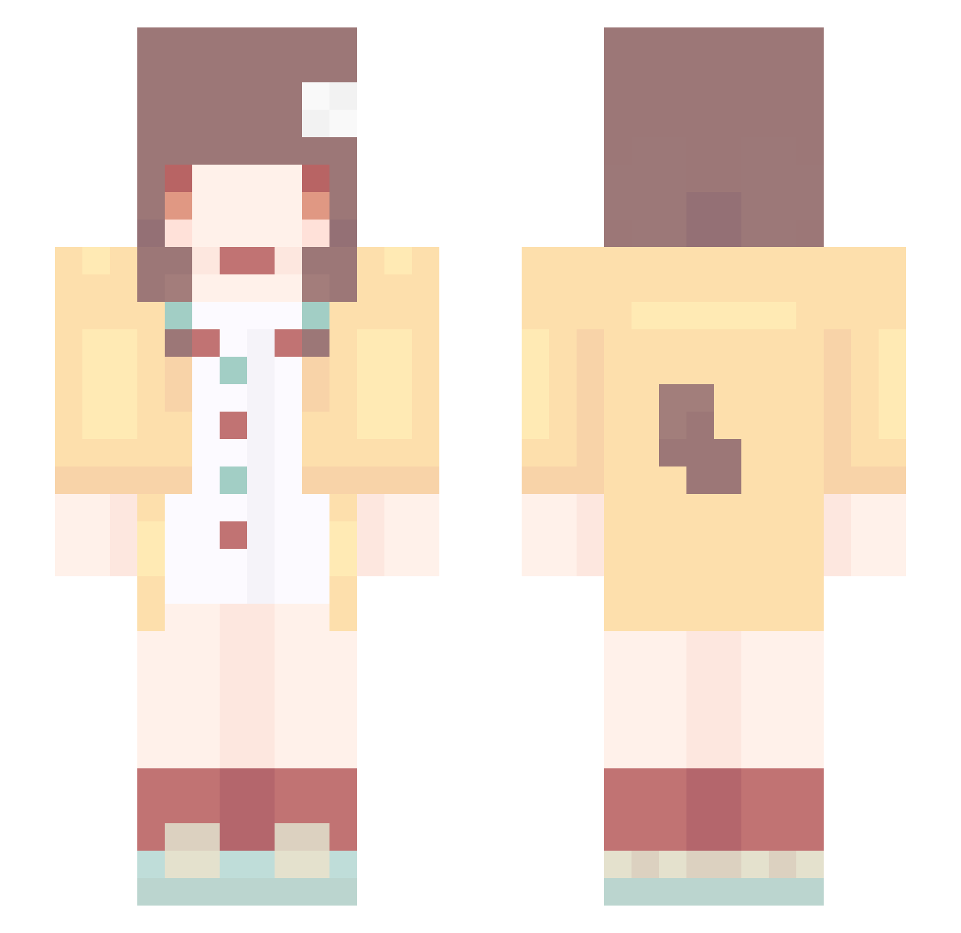 kleptocore Minecraft skin, front and back view