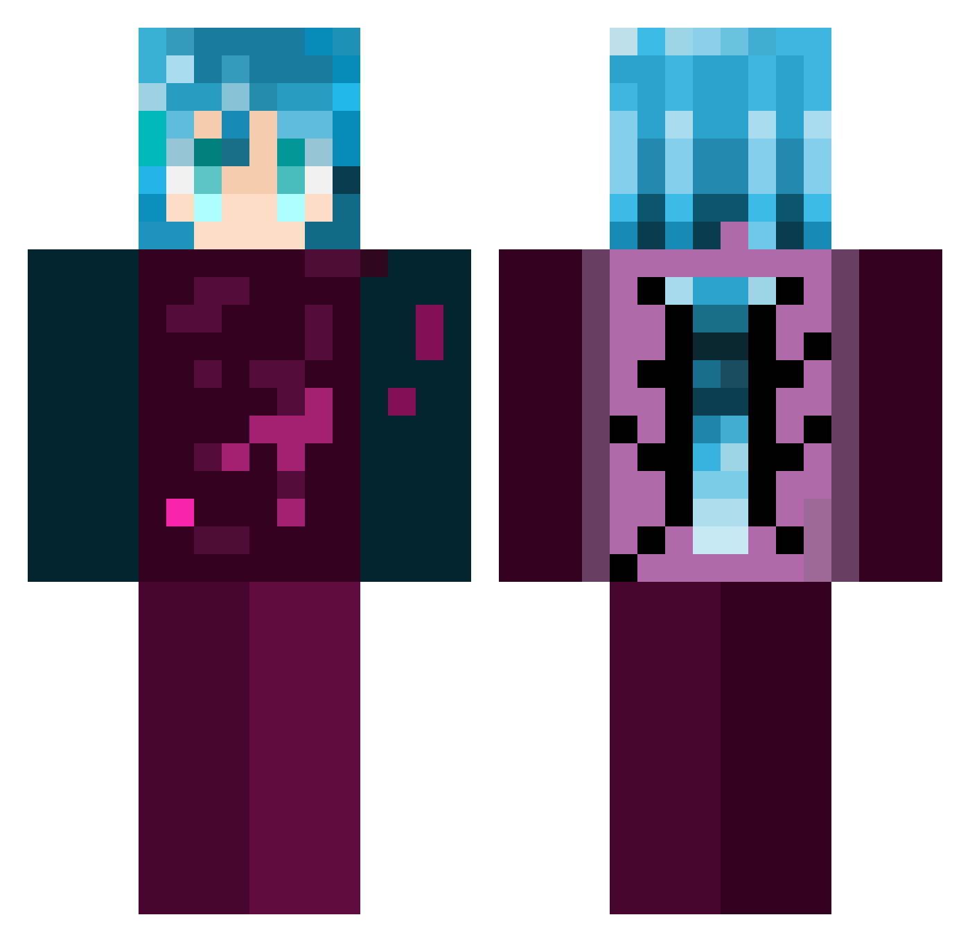 imnotbink Minecraft skin, front and back view