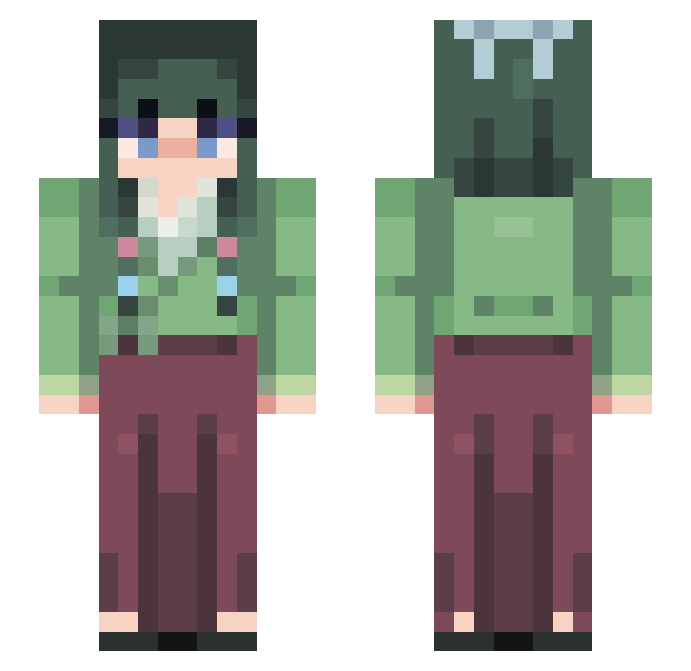 liyussii Minecraft skin, front and back view