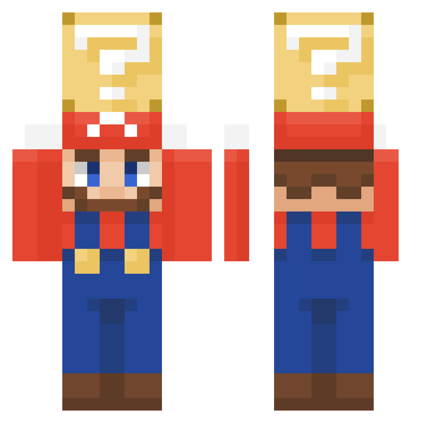 JJUNYAK Minecraft skin, front and back view