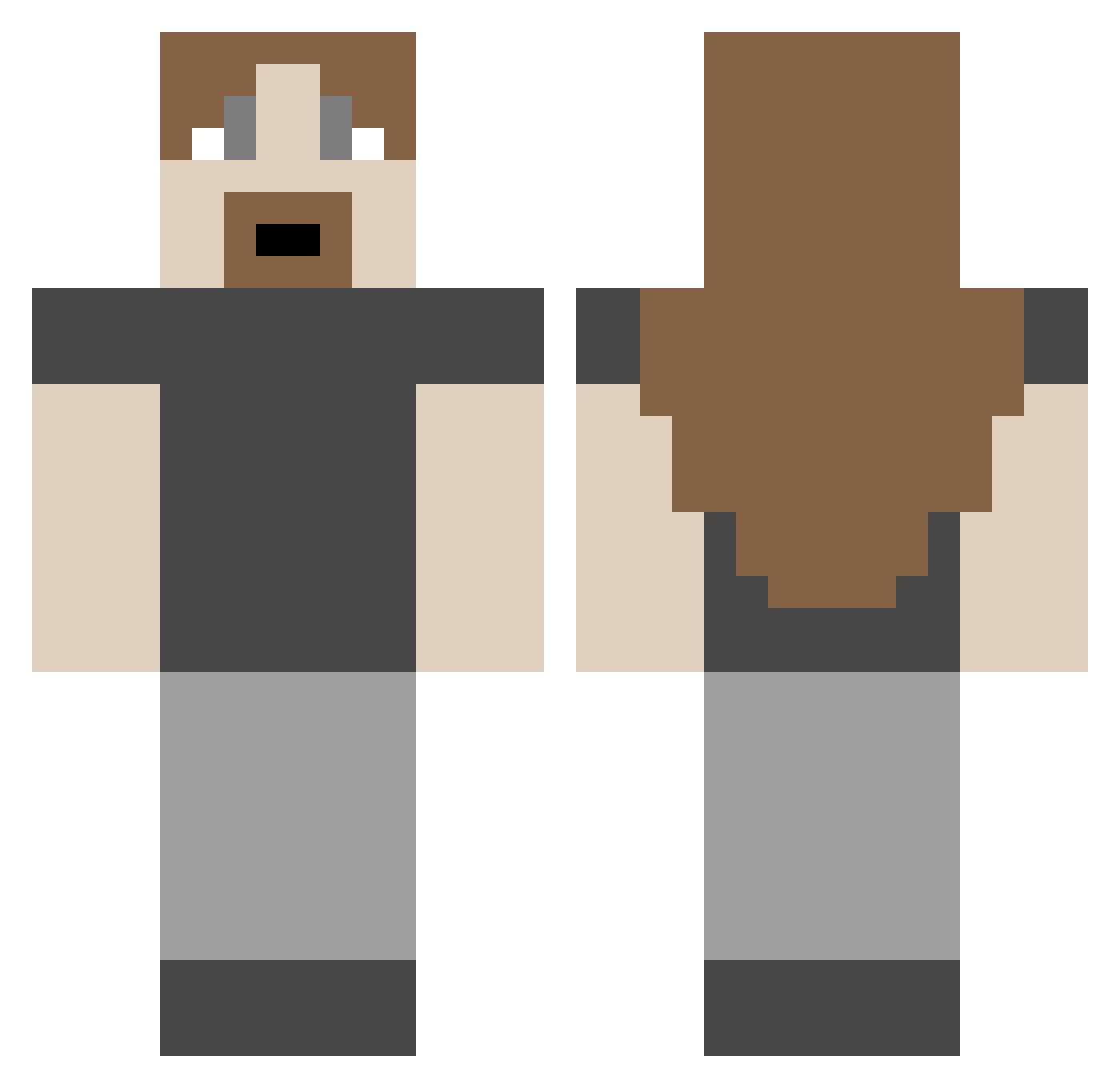 Doodlesnoop Minecraft skin, front and back view