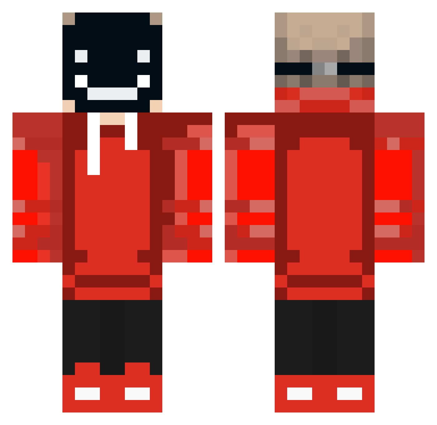 Teckinoplay Minecraft skin, front and back view
