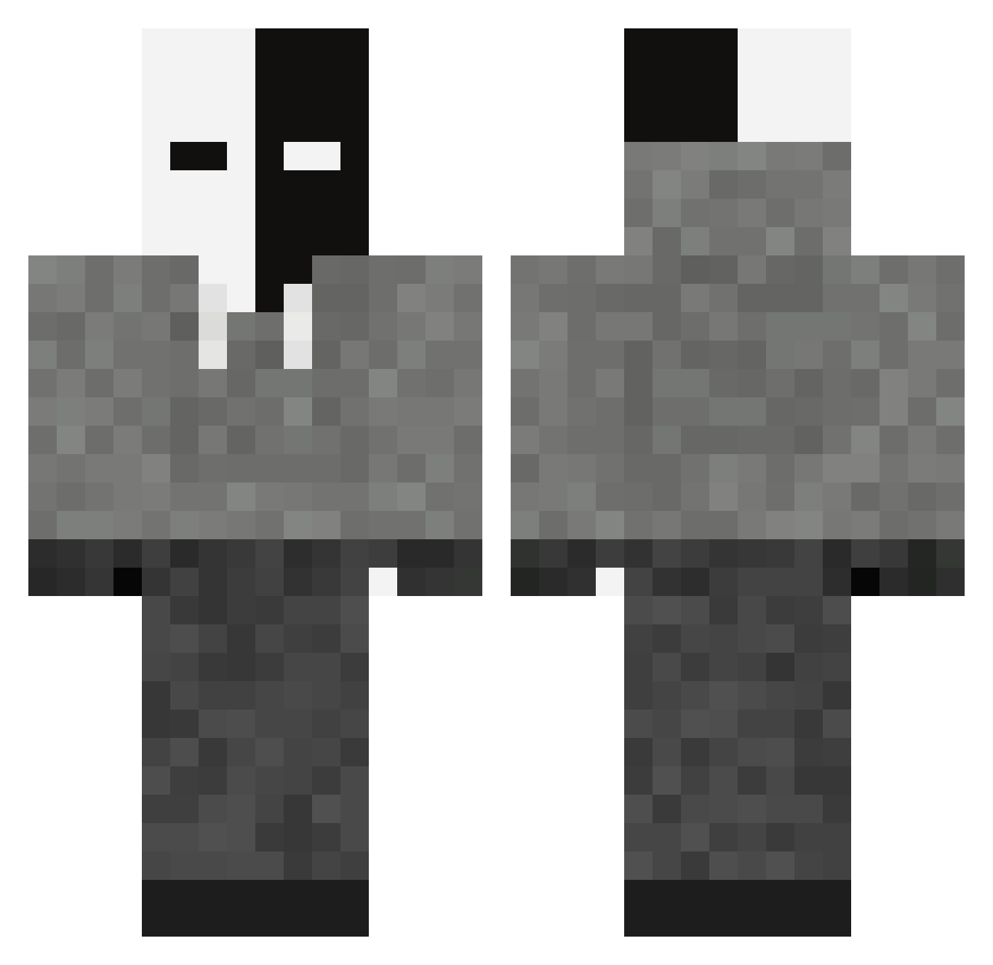 Spencerario Minecraft skin, front and back view