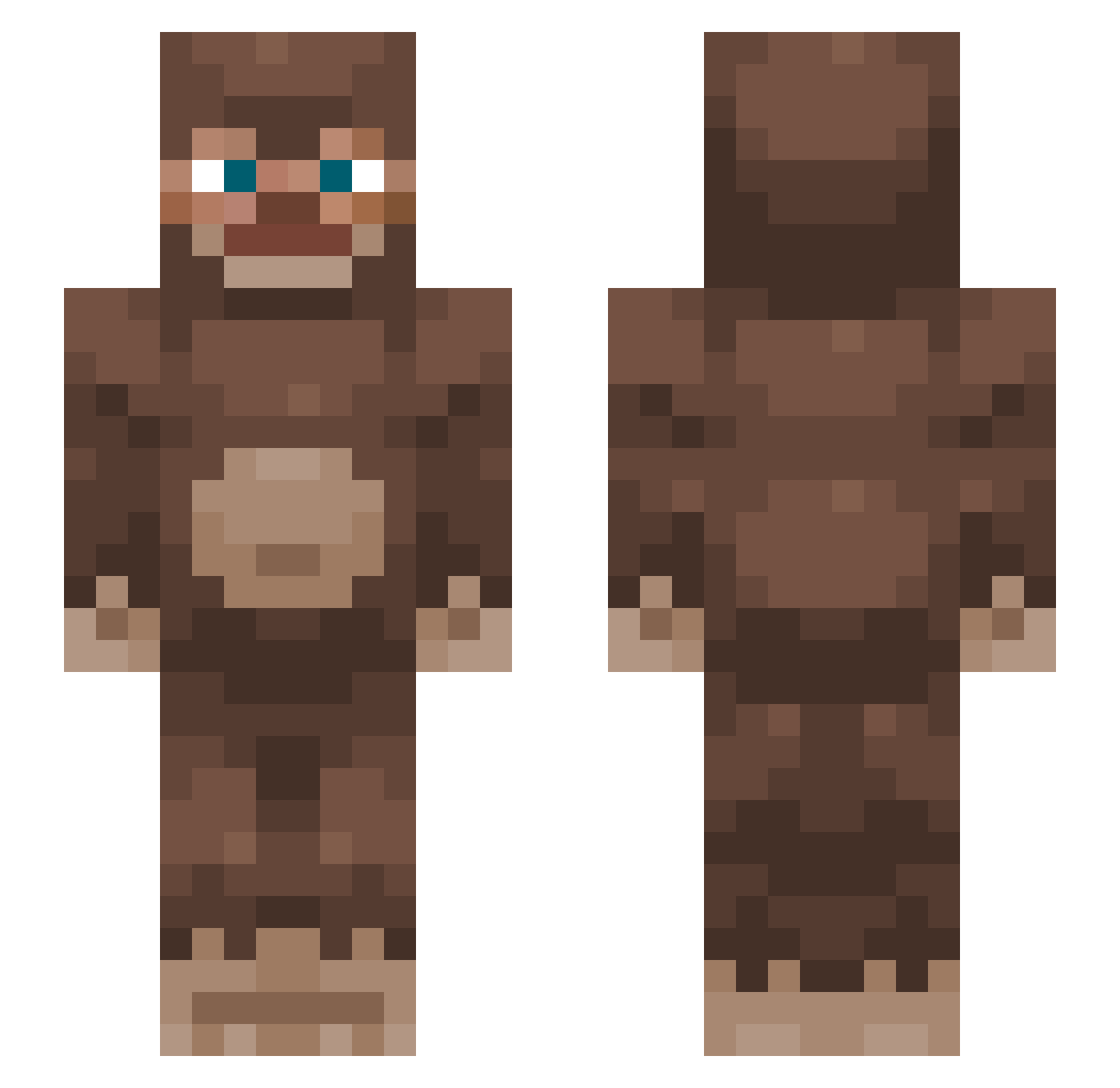 whitemustang Minecraft skin, front and back view