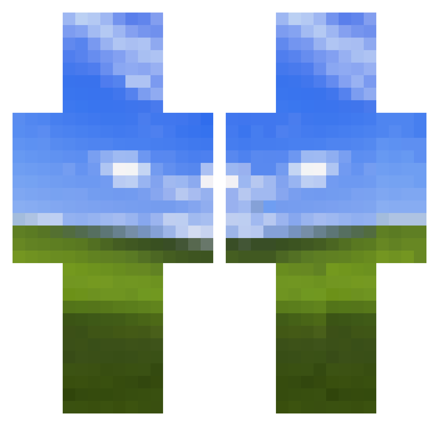 MUTEKI1002 Minecraft skin, front and back view