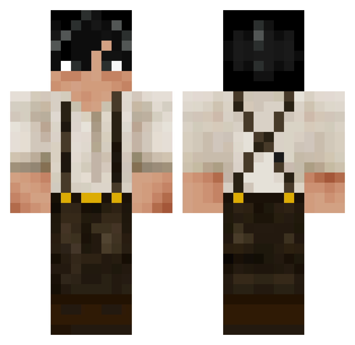 MrNoPlays Minecraft skin, front and back view