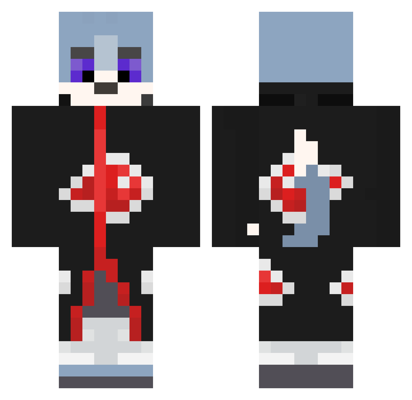 Aadi_R8 Minecraft skin, front and back view