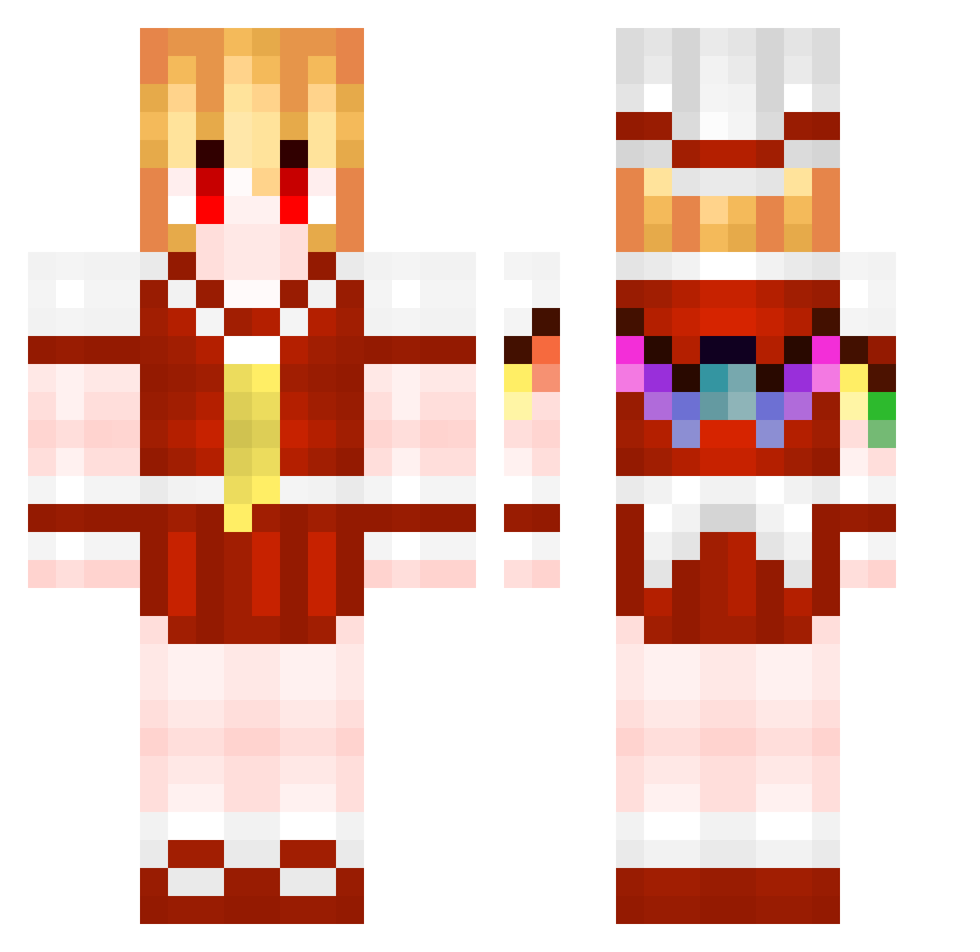 Flandre___ Minecraft skin, front and back view