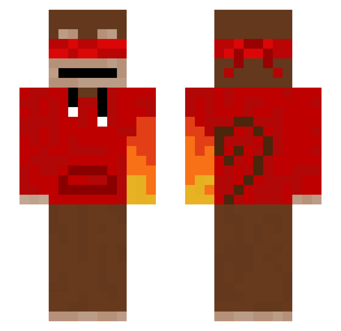 sibmonkey Minecraft skin, front and back view