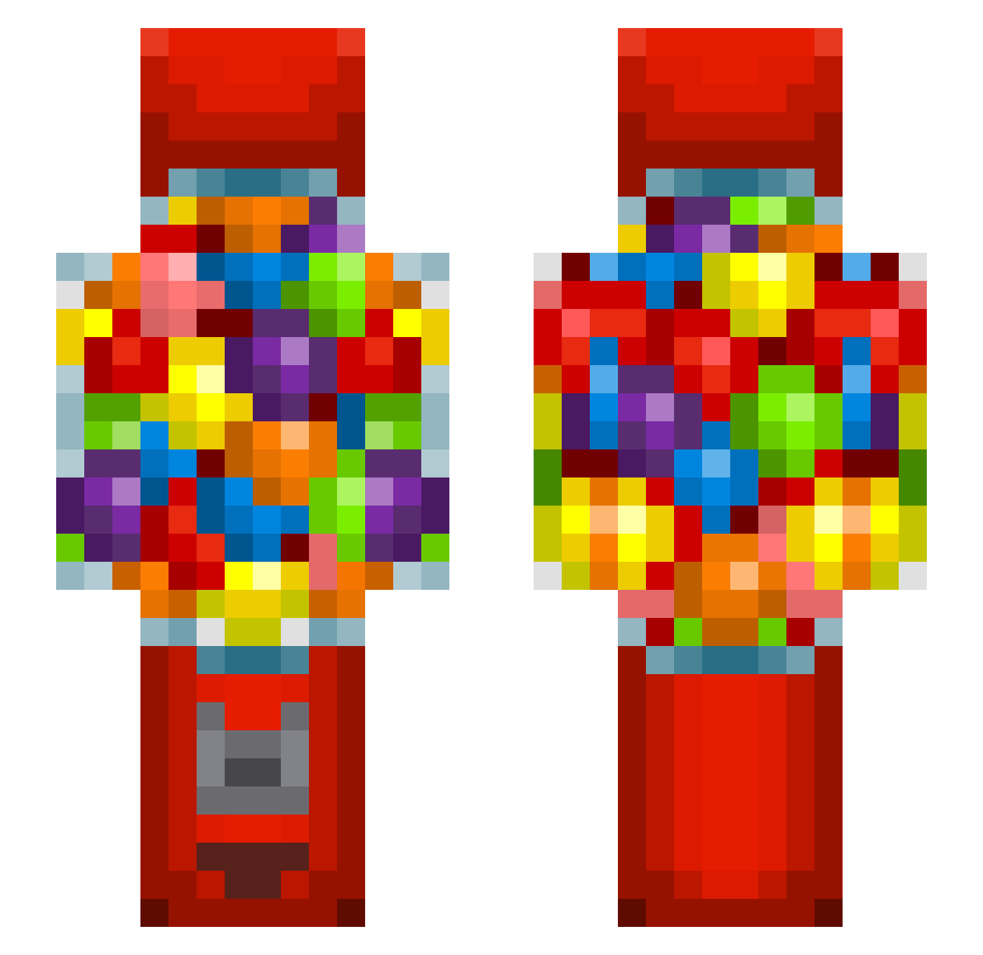 massively Minecraft skin, front and back view