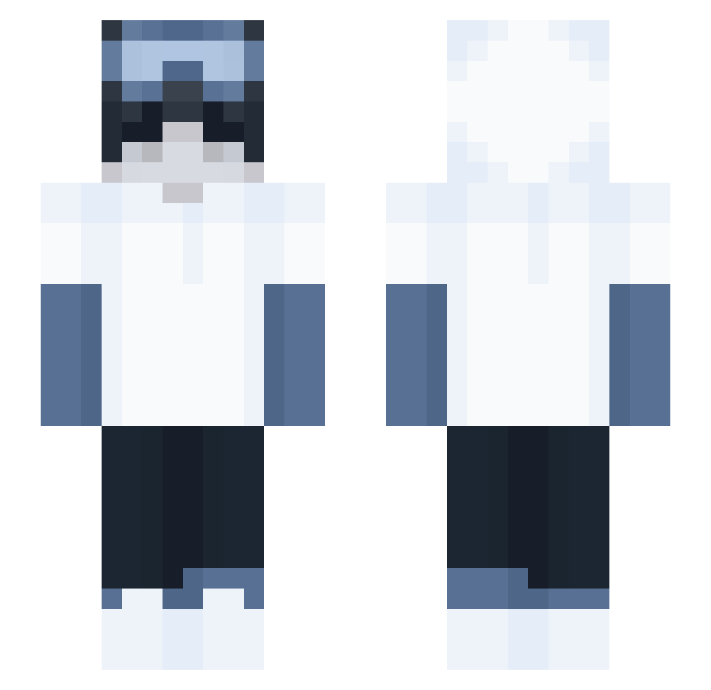 Wxnters Minecraft skin, front and back view