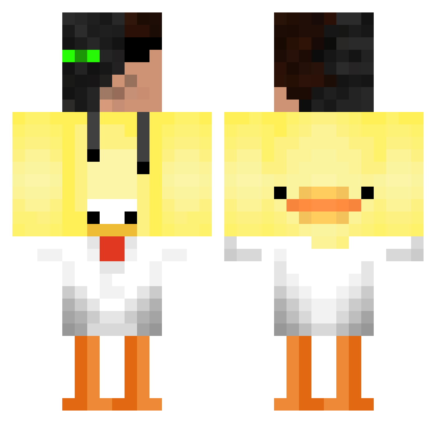 Selwy Minecraft skin, front and back view